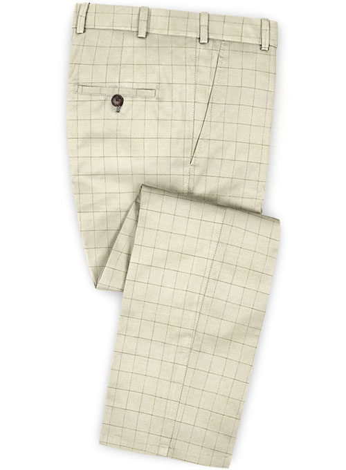 Champagne Two Button Wool Blend Checked Business  Wedding Suits for Men 3