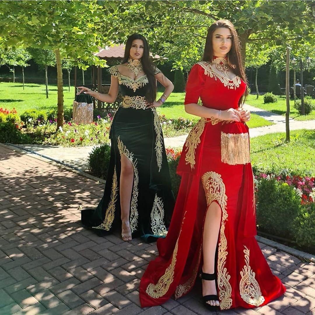 A-line Straps Short Sleeves Floor-length Velvet Formal Dress With Appliques 3