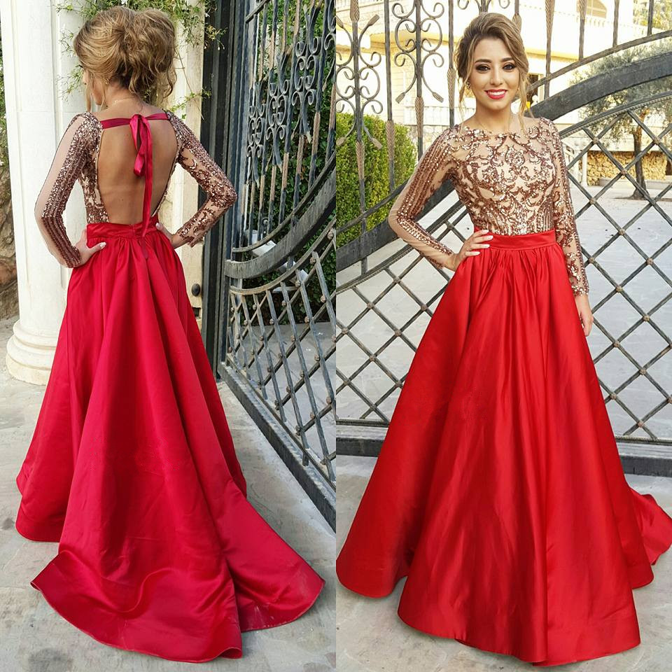 A-line Bateau Neck Court Train Formal Dress With Sequins 3