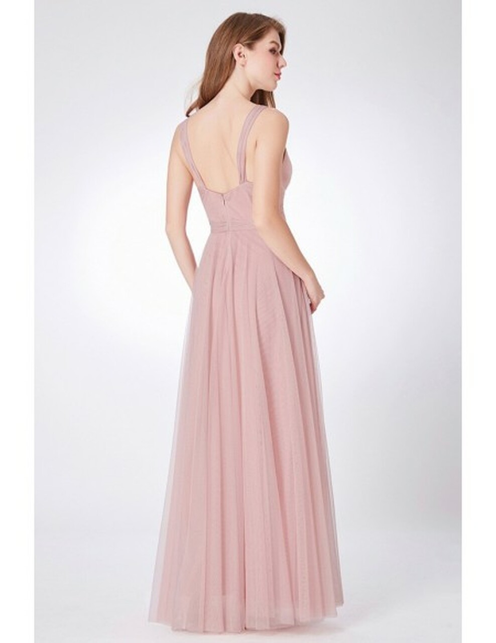 A-line V-neck Sleeveless Floor-length Bridesmaid Outfit 2