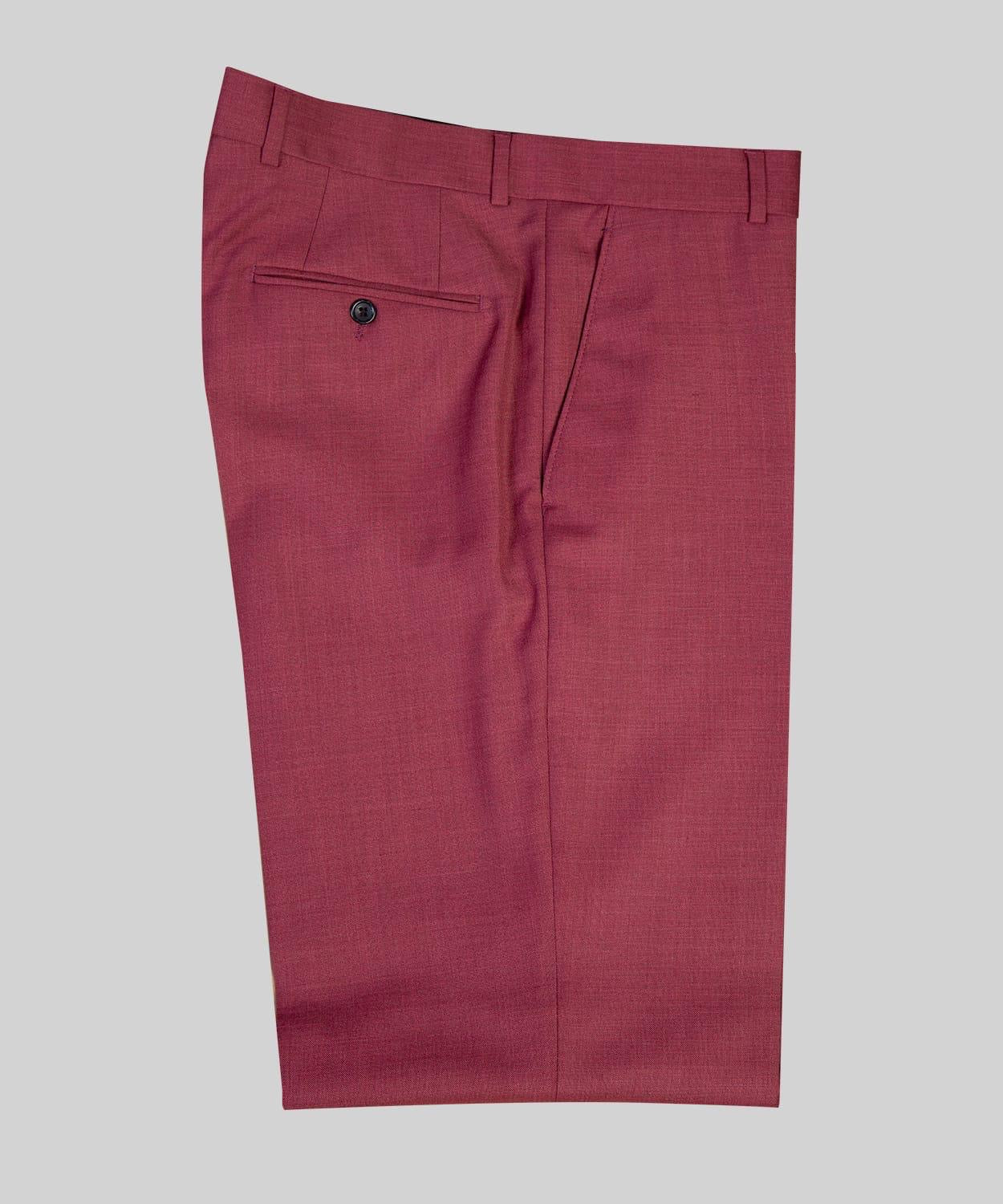 Rose Red Three Pieces Wedding Suit with Notched Lapel 4