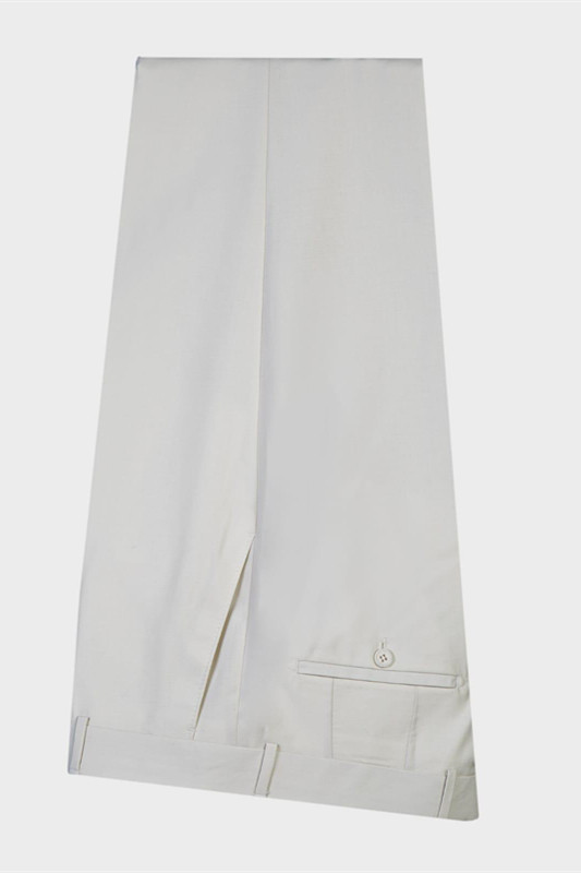 White Slim Fit Men Suit with Peaked Lapel for Wedding 3