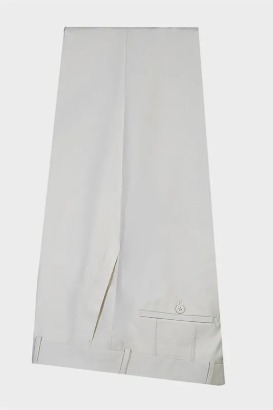 White Slim Fit Men Suit with Peaked Lapel for Wedding 3