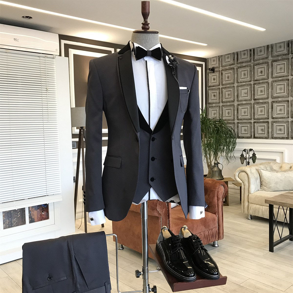Black Slim Fit Business Suit 2