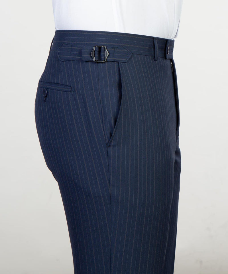 Dark Navy Peaked Lapel Slim Fit Business Men Suit 4