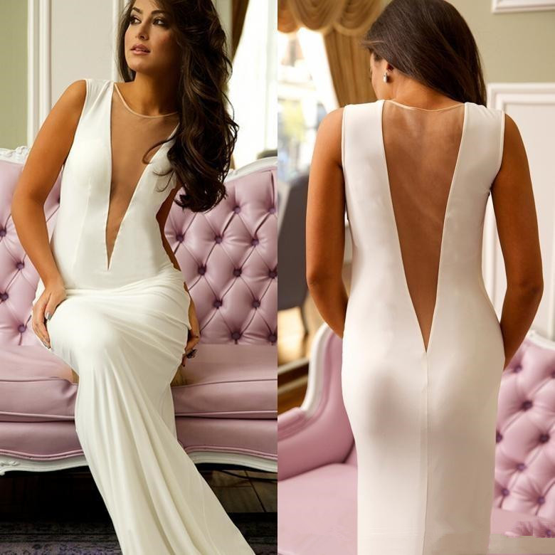 Column Scoop Neck Sleeveless Floor-length Formal Dress 3