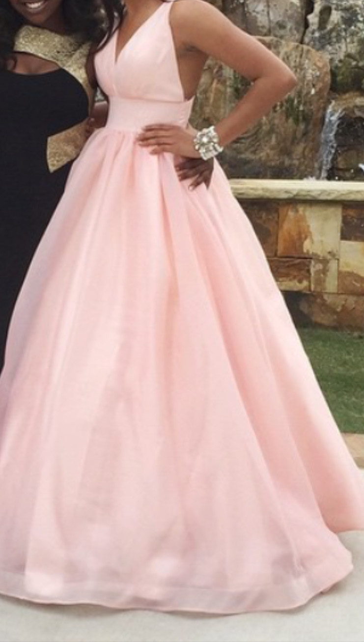 A-line Plunging Neckline Sleeveless Floor-length Evening Dress 3