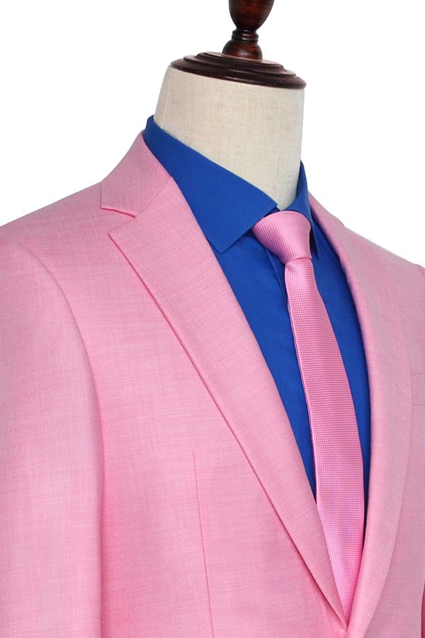 Candy Pink Single Breasted Mens Suits with Notched Lapel for  Business 5