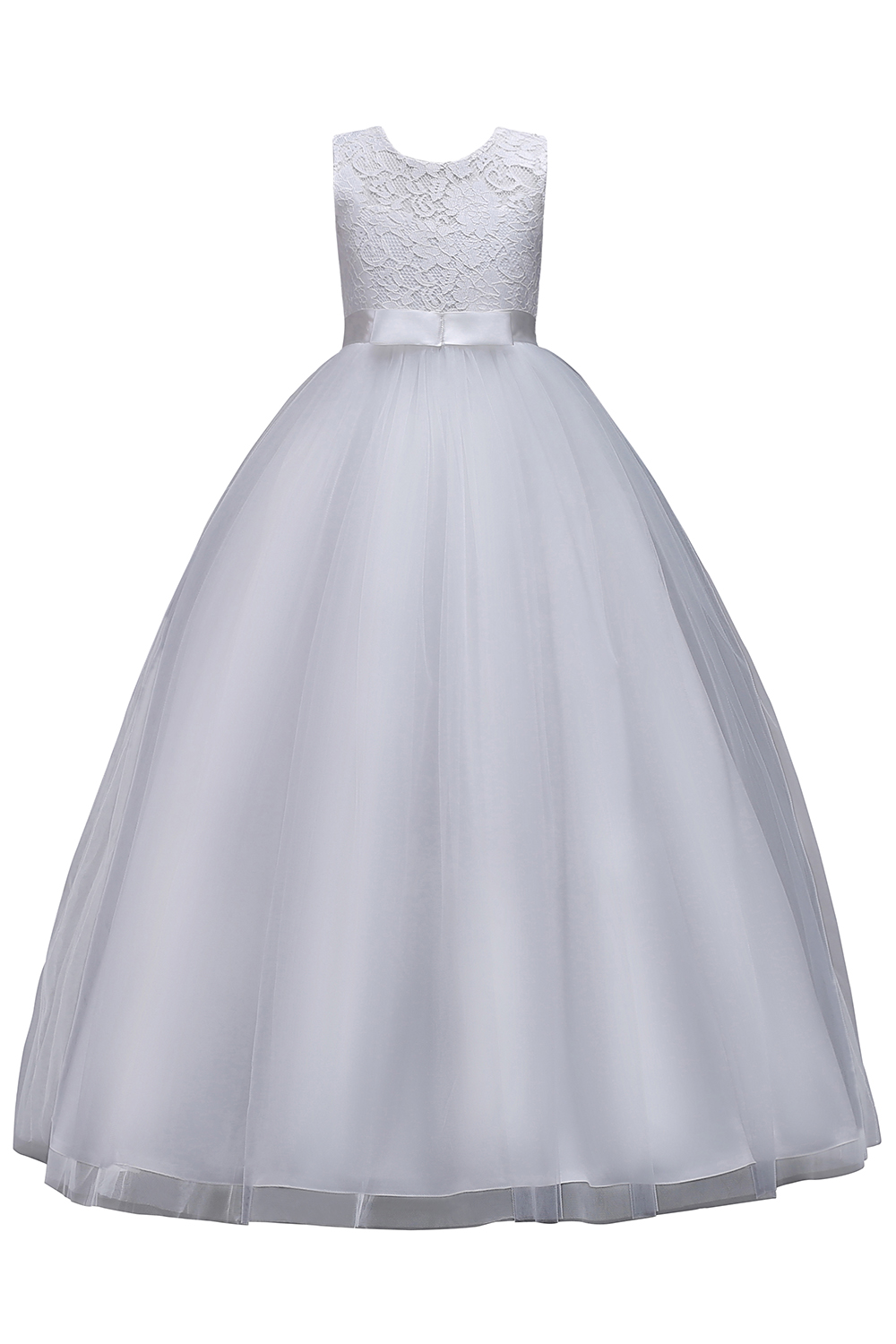 A-line Jewel Neck Sleeveless Floor-length Flower Girl Dress 2