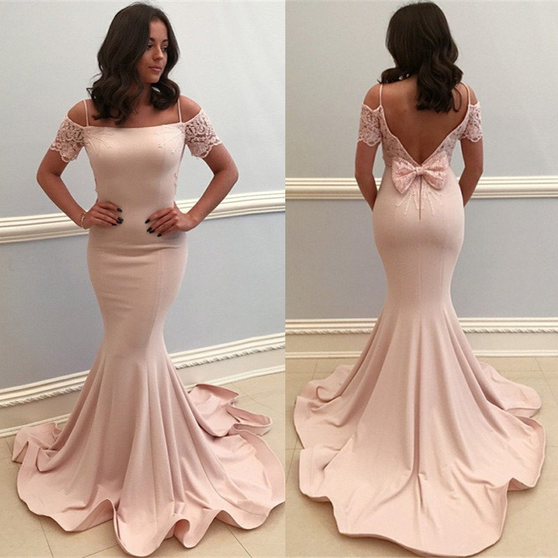 Mermaid Court Train Formal Wear With Lace 2