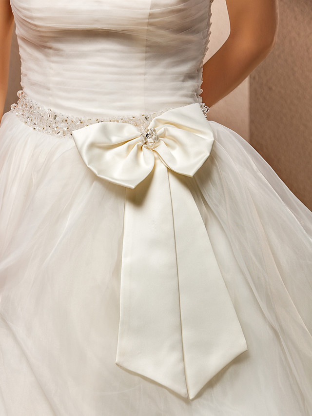 Ball Gown Strapless Sleeveless Floor-length Lace Bridal Attire With Lace 9