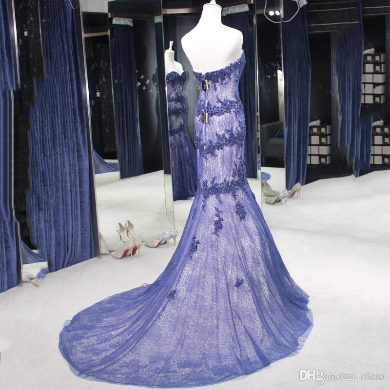 Mermaid Sweetheart Neck Sleeveless Court Train Evening Dress With Beading 4