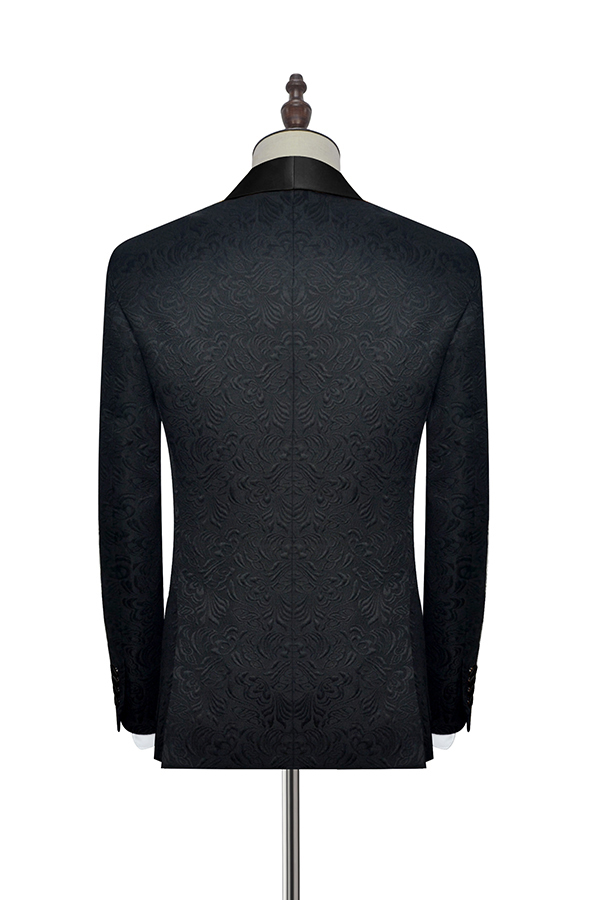 Black Jacquard Wedding Tuxedo 2