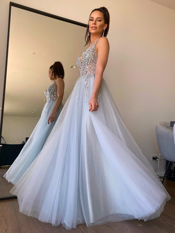 Mermaid V-neck Sleeveless Floor-length Evening Dress 4