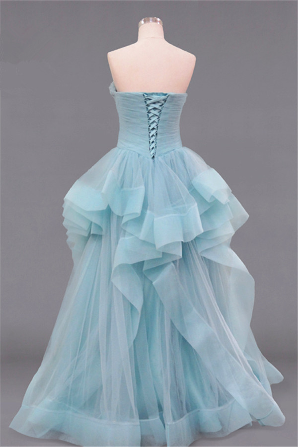 Column Sweetheart Neck Floor-length Organza Evening Dress With Crystal 3
