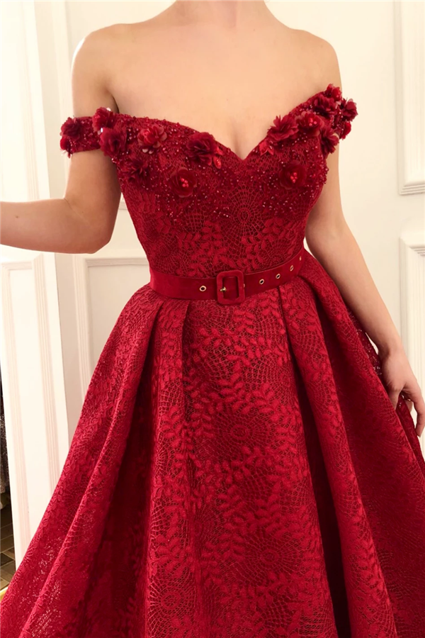 A-line Off-the-shoulder Sleeveless Court Train Stretch Satin Evening Dress With Beading 2