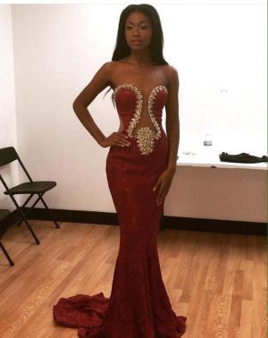 Column Sweetheart Neck Sleeveless Sweep / Brush Train Prom Dress With Crystal