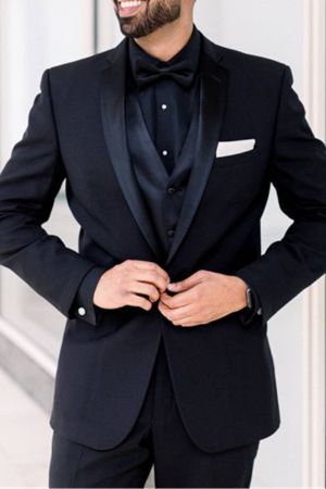 Black Shawl Lapel Wedding Suit