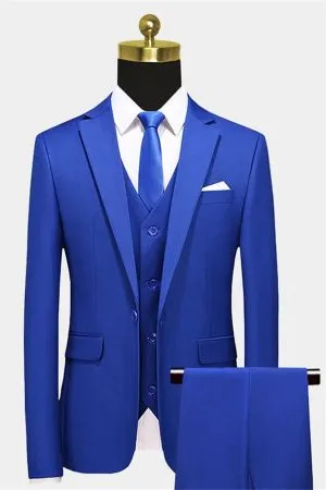 Royal Blue Single Breasted Prom Suit with Notched Lapel
