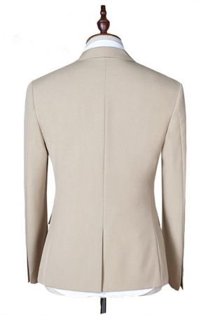 Off White Three Pieces Formal Business Men Suit with Notched Lapel