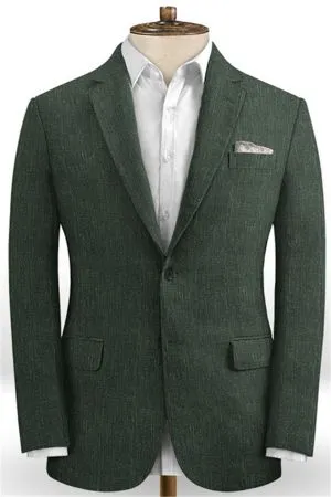 Dark Green Notched Lapel Men Suits