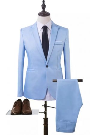 Sky Blue Business Prom Suit