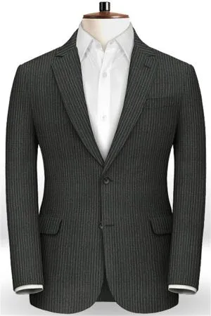 Black Striped Men Suits