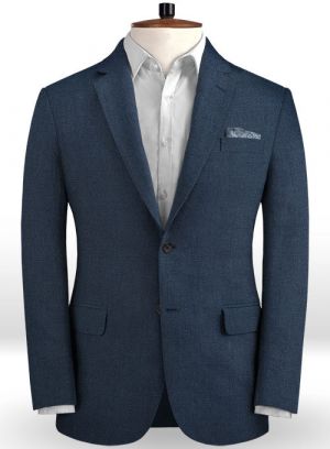 Dark Blue Linen Beach Wedding Tuxedos