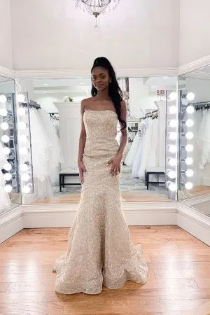 Mermaid Strapless Sleeveless Floor-length Wedding Dress With Beading