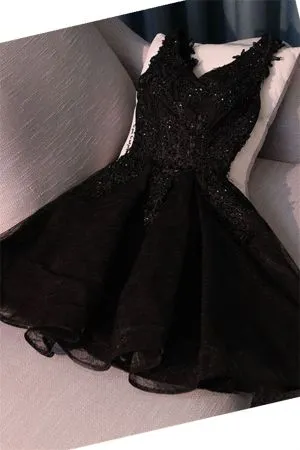 A-line Straps Sleeveless Mini Cocktail Party Dress With Lace