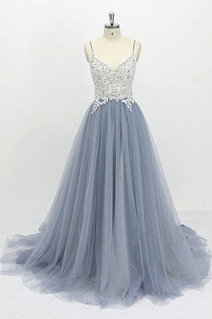 A-line Sweetheart Neck Sleeveless Floor-length Tulle Bridal Attire With Lace