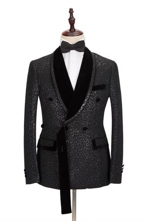 Velvet Lapel Double Breasted Prom Suit