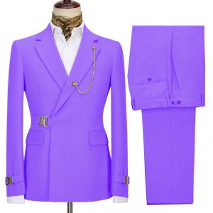 Light Purple Slim Fit Men Suit