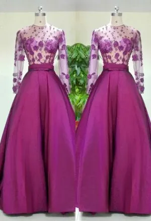 A-line Sleeveless Floor-length Evening Dress With Beading