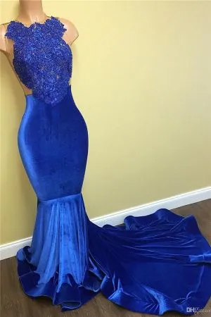 Mermaid Sleeveless Court Train Evening Gown With Lace