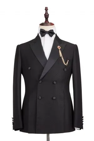 Black Double Breasted Men's Wedding Suit