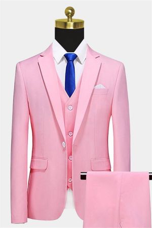 Light Pink Single Breasted Prom Suit with Notched Lapel