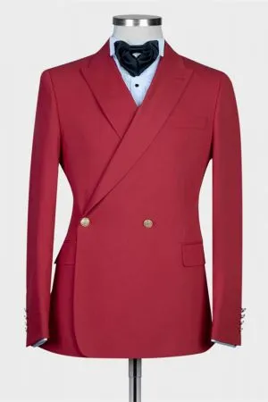 Red Single Breasted Slim Fit Prom Suit for Men