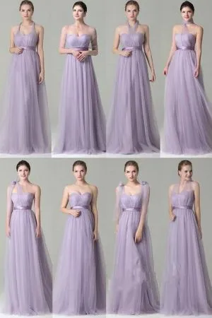 Column Sweetheart Neck Convertible Sleeveless Floor-length 100D Chiffon Bridesmaid Attire With Ruched