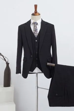 All Black Slim Fit Custom Business Suit For Men