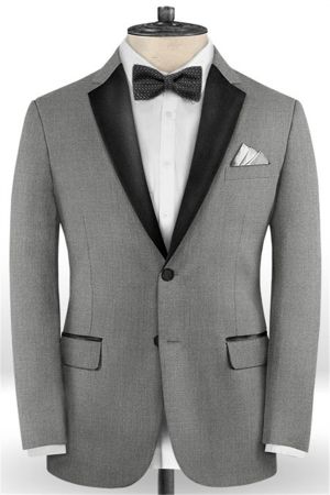 Grey Groomsmen Men Suits
