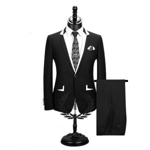 Black Two Pieces Formal Men's Business Suit