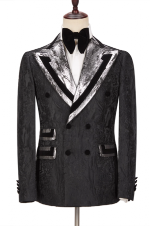 Black Double Breasted Men's Suit