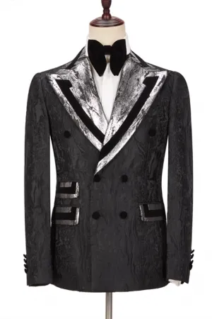 Black Double Breasted Men's Suit