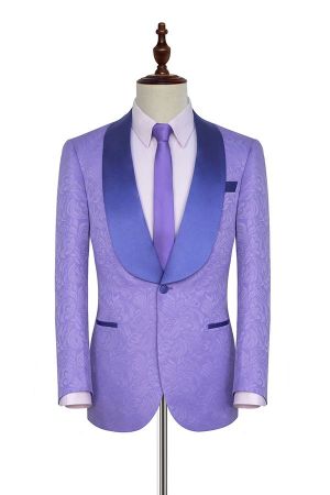 Lavender Jacquard Prom Suits