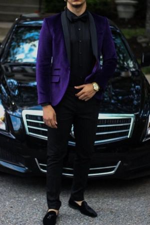 Purple Velvet Prom Suit