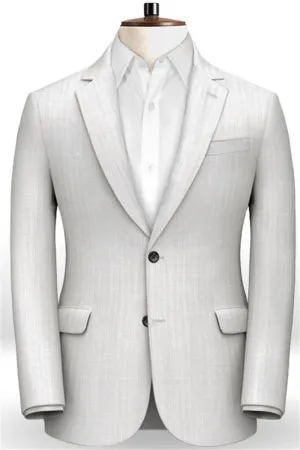 Summer White Linen Men Suits