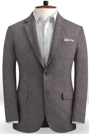 Coffee Linen Mens Prom Suits