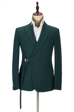 Dakota Dark Green Peaked Lapel Prom Suit