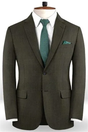 Brown Two Pieces Men's Business Suit